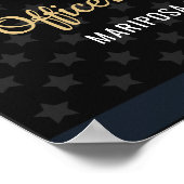 Police Retirement Blue Line Flag Photo Welcome ポスター (角)