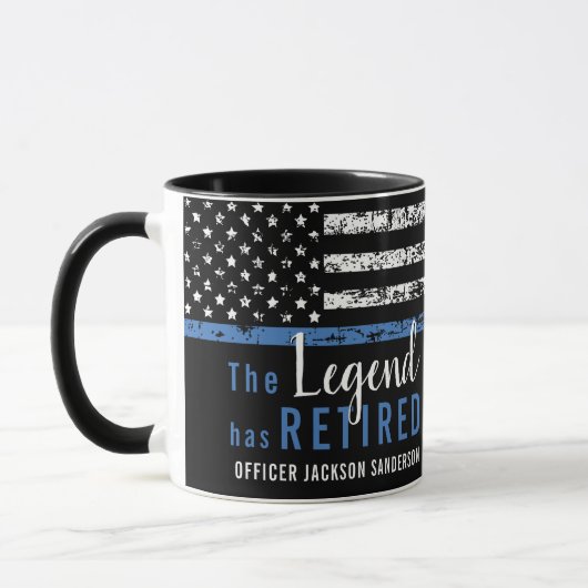 Police Retirement Law Enforcement Officer Flag マグカップ (左)