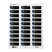 Police Retirement Party Thin Blue Line Address ラベル (フルシート)