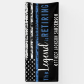 Police Retirement Thin Blue Line American Flag 横断幕 (縦)