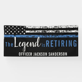 Police Retirement Thin Blue Line American Flag 横断幕