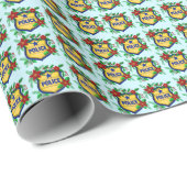 Police Shield with Poinsettia Christmas ラッピングペーパー (ロールコーナー)