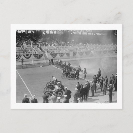 Police Show - – オートバイレースの開始 ポストカード (正面)