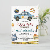 Police theme birthday party invitation 招待状 (スタンド正面)