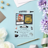 Police Themed Policeman Cop Badge Photo Birthday アクリル招待状 (インサイチュ (ウェディング))