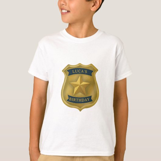 Police Themed Policeman Cop Birthday Boy Tシャツ (正面)