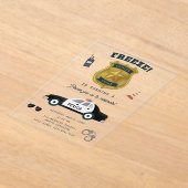 Police Themed Policeman Cop Birthday Party アクリル招待状 (レイダウン)