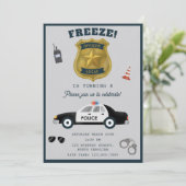 Police Themed Policeman Cop Birthday Party 招待状 (スタンド正面)