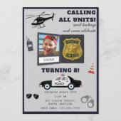 Police Themed Policeman Cop Birthday Photo 招待状 (正面)