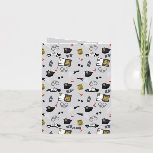 Police Themed Policeman Cop Pattern カード (裏面)