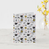 Police Themed Policeman Cop Pattern カード (黄色い花)