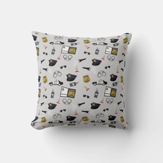 Police Themed Policeman Cop Pattern クッション (正面)