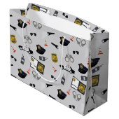 Police Themed Policeman Cop Pattern ラージペーパーバッグ (裏面アングル)