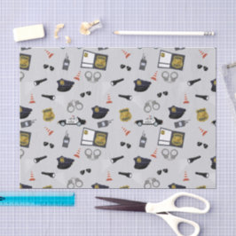 Police Themed Policeman Cop Pattern 薄葉紙