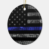 Police Thin Blue Line Flag セラミックオーナメント (左)
