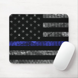 Police Thin Blue Line Flag マウスパッド