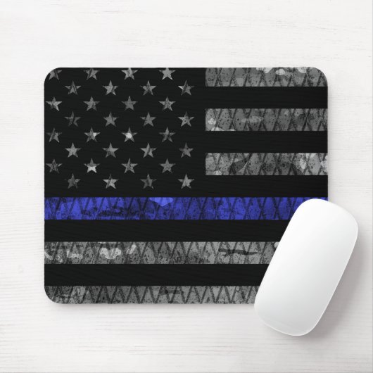 Police Thin Blue Line Flag マウスパッド (マウス)