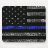 Police Thin Blue Line Flag マウスパッド (正面)