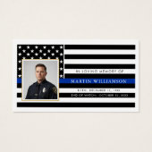 Police Thin Blue Line Flag Sympathy Prayer Card (正面)