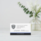 Police Thin Blue Line Logo Business Card 名刺 (スタンド正面)