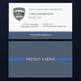 Police Thin Blue Line Logo Business Card 名刺