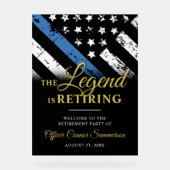 Police Thin Blue Line Retirement Party Welcome アクリルサイン (正面)