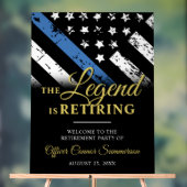 Police Thin Blue Line Retirement Party Welcome アクリルサイン (ニュートラル)