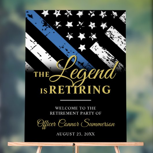 Police Thin Blue Line Retirement Party Welcome アクリルサイン (ニュートラル)