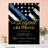 Police Thin Blue Line Retirement Party Welcome アクリルサイン (ウェディング)