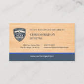 Police Thin Blue Line Rustic Wood Business Card 名刺 (正面)