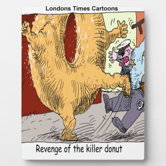 Police Vs Dout おもしろい Cartoon フォトプラーク (正面)