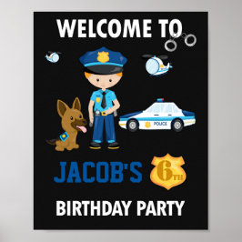 Police welcome party sign Police officer poster ポスター
