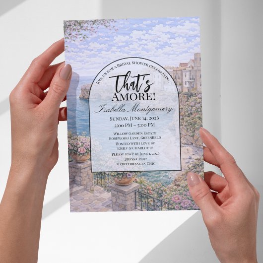 Polignano a Mare Italian Themed Bridal Shower 招待状