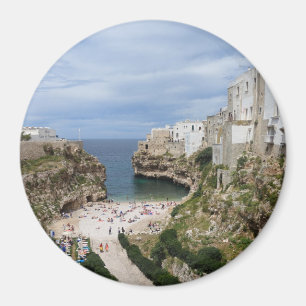 Polignano Pugliaの円形の磁石のロバ都市ビーチ マグネット