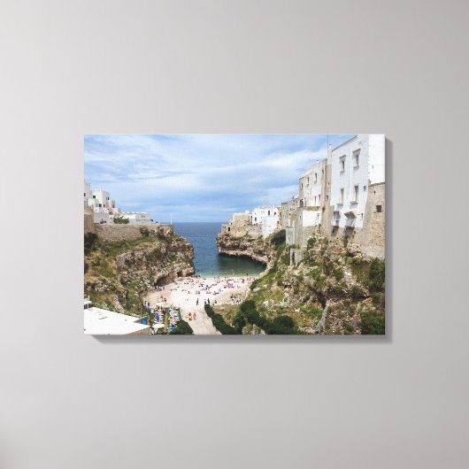 Polingnano a Mare cityビーチin Puglia canvas print キャンバスプリント (正面)
