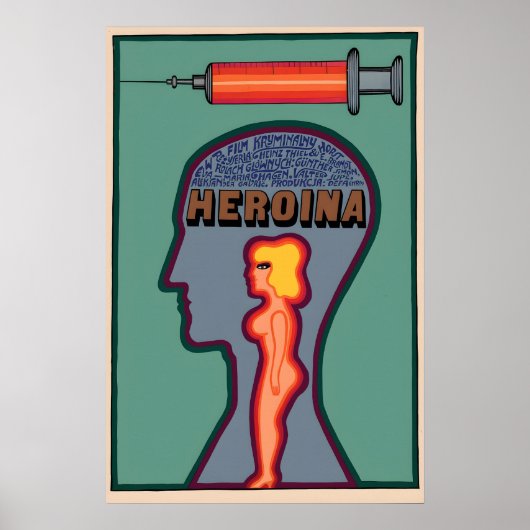 Polish 1970s anti drug poster Heroina ポスター (正面)