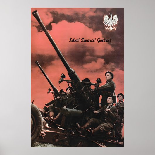 Polish Air Force WWII Propaganda Poster Strong ポスター (正面)