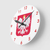 Polish* Coat of Arms Wallclock ラウンド壁時計 (傾斜)