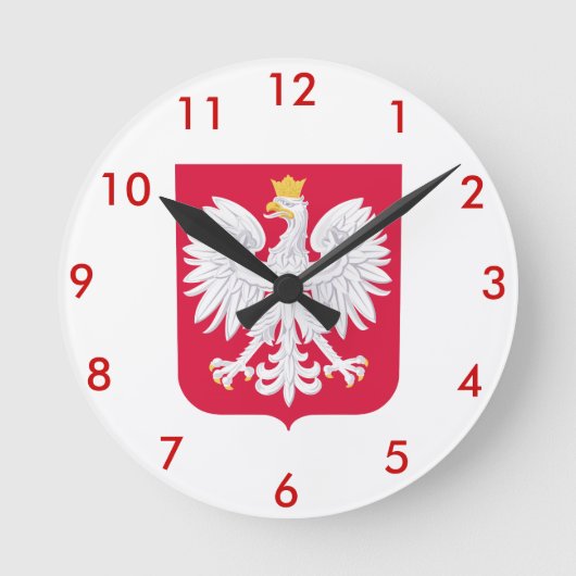 Polish* Coat of Arms Wallclock ラウンド壁時計 (正面)