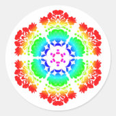 Polish design flowers ラウンドシール (正面)