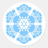 Polish design flowers ラウンドシール (正面)