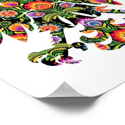 Polish Eagle Poland Wycinanki Emblem, Polish Folk ポスター (角)