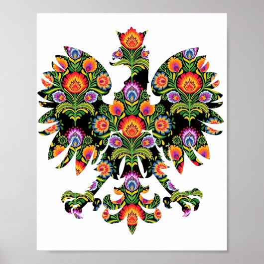 Polish Eagle Poland Wycinanki Emblem, Polish Folk ポスター (正面)
