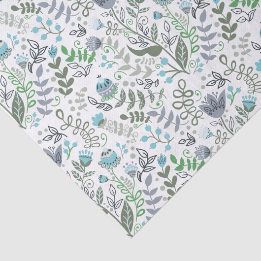 Polish Folk Art Whimsical Flower Pattern 薄葉紙 (詳細)