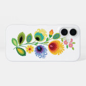 Polish Folk Flowers Yellow iPhone 16ケース (裏面横)