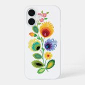 Polish Folk Flowers Yellow iPhone 16ケース (裏面)