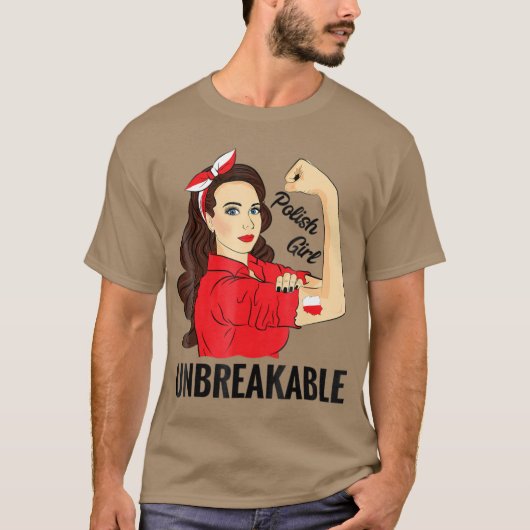 Polish Girl Unbreakable  Polska Poland Flag Tシャツ (正面)