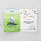 Polish Golfer Birthday Card, Retro Lady, Poland カード (内部)