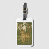Polish Lynx Forest Folk Art ラゲッジタグ (正面縦)