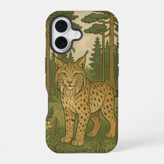 Polish Lynx Forest Folk Art iPhone 16ケース